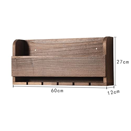 Qunine Wine Rack Wall Mounted Wine Holder Wood, Wine Storage Rack Wine Bottle Holder with Glass Holder Hanging Stemware Racks Bar Wall Wine Decor