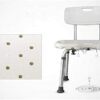 taimowei Height Adjustable Bath Chair Bathing Shower Stool with Arms and Padded Back Aid for Elderly Disabled and Handicapped Max User,Household