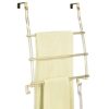 mDesign Over the Door Towel Rack with Hooks - Modern Bathroom Towel Rack with 2 Hooks for Bathroom Storage - Perfect Bathroom Hanging Towel Stora