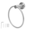 Hand Towel Ring, Stainless Steel Towel Ring Rustproof for Kitchen for Bathroom(223130 brushed towel ring)