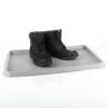 COM-FOUR® 2x Shoe drip tray - Shoe rack with drainage channel - Shoe mat with raised edge - Shoe tray in grey (2 pieces - gray 60x40cm)