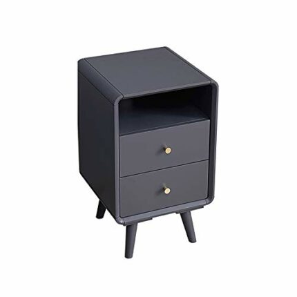N/A Bedroom Double Drawer Design Solid Wood Bedside Table, and Simple Solid Wood Bedside Table
