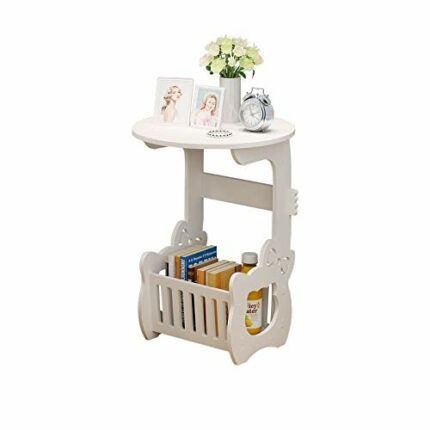 CZDYUF Side Tables Furniture Tea Table Wood Plastic Bedside Table Small Round Carved Table Simple Bedroom Mini-bedside Cupboard