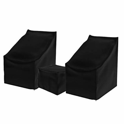 Nova Outdoor Living - Skylar Reclining Lounge Set Weatherproof Cover - Garden Table Chairs Patio Furniture Black PVC Protector
