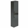The Bath People Newton 600mm Bathroom Anthracite Grey Vanity Unit | Floor Standing Includes White Glass Basin With Soft Close Doors | Bathroom St
