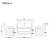TJLSS Patio Furniture Set, 4 Piece Outdoor Conversation Set All Weather Wicker Sectional Sofa With Ottoman And Cushions