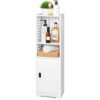 AIIKTOTA White Bathroom Floor Cabinet,Multi-Purpose Storage Cabinet Unit,Free Standing Bathroom Furniture Cabinet with Door and Shelves for Livin