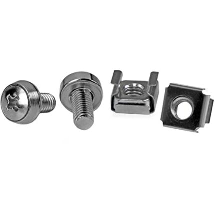 StarTech.com M6 Screws and Cage Nuts - 50 Pack - M6 Mounting Screws and Cage Nuts for Server Rack and Cabinet - Silver (CABSCREWM62)