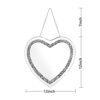 Aeveco Heart Shaped Silver Mirror for Wall Decoration with Crystal Crush Diamond, Dimention12x12x0.5 inch, Wall Hang Frameless Wall Mirror, Spark