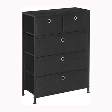 N/A Storage Chest Dresser 5 Fabric Drawers Closet Apartment Dorm 23.6 X 11.8 X 32.9 Inches