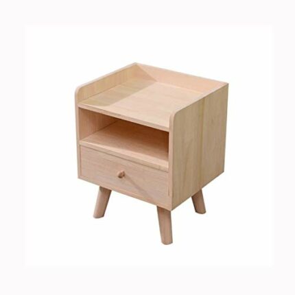 N/A Solid Wood Simple Bedroom Bedside Table, Mini Drawer Storage Wooden Cabinet