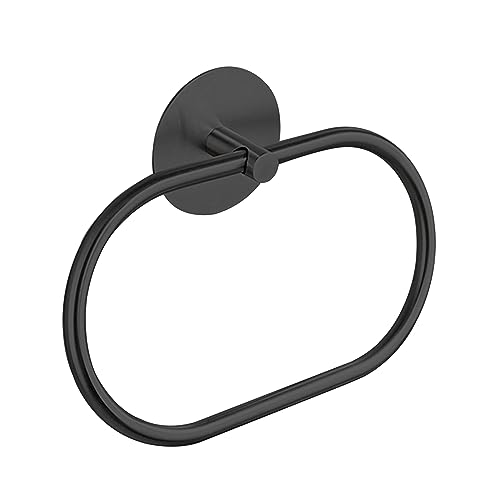 JXINLODGEG Towel Holder, Self Adhesive Towel Ring for Bathroom, SUS 304 Stainless Steel Hand Towel Rail Rack Wall Mounted Towel Hanger for Bathro