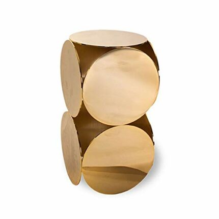 LUKEO High Metal Disc Coffee Table Golden Gilded Finish Effect Options metal process