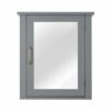 Teamson Home Wooden Bathroom Medicine Cabinet, Bathroom Wall Mirrored Cabinet, Removable Storage Cabinet, Adjustable Shelf, Grey, Mercer Collecti
