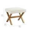 Amazon Brand - Rivet Mid-Century Modern X Stool Ottoman Chair, 50.8 cm W, Ivory