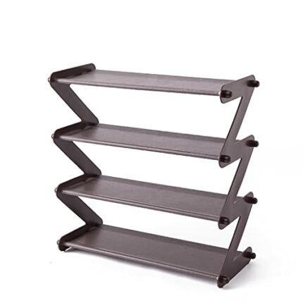 JYDQM Shoe Rack Assembly Z-type Non-woven Home Dormitory Bedroom Put Shoe Rack Assembly Shoe Rack (Color : Argento, Size