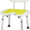taimowei Height Adjustable Bath Chair Bathing Shower Stool with Arms and Padded Back Aid for Elderly Disabled and Handicapped Max User,Household