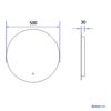 EMKE Round Led Bathroom Mirror, 50CM Illuminated Makeup Mirror Frameless Circular Bathroom Mirror with Smart Switch, Memory Function, Adjust Brig