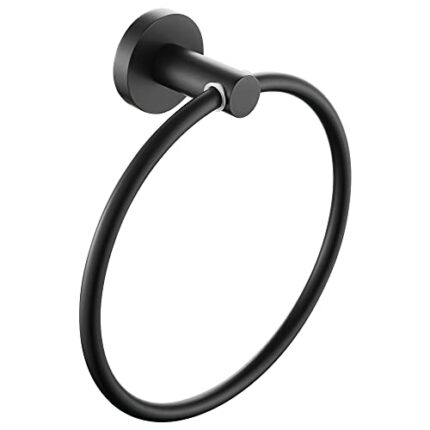 Bristan RD BLK Round Towel Ring, Black