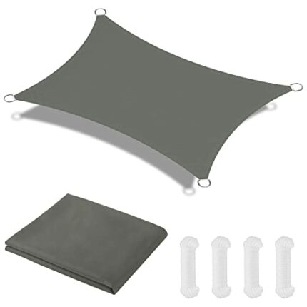 OFFCUP Sun Shade Sail, 2m x 3m Rectangle Awning Canopy, 160gsm Waterproof Shade Sail Garden Sun Sail Patio Canopy 95% UV Block with Free Rope, fo