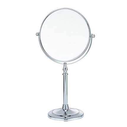 fcya Makeup mirror,Bathroom Mirror 1/20X Magnification, LARGE Table top Two-sided Swivel Magnifying Makeup Mirror, Chrome FinishStyle 1-7 inches