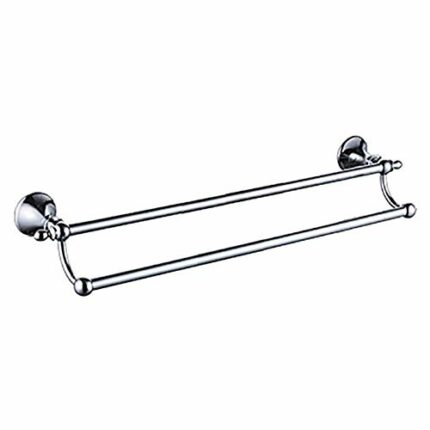 Double Towel Bar Bathroom Towel Rail Stainless Steel Contemporary Style Kitchen Towel Shelf Wall Mounted Rustproof Shower Storage Rack Screws Mou