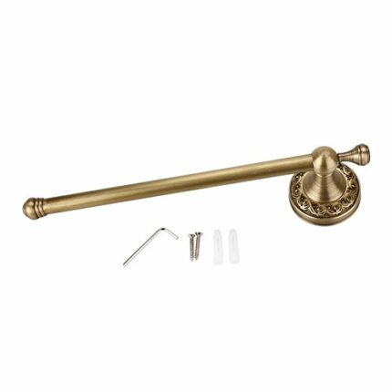 Antique Brass Towel Bar Towel Holder Rack Wall Mounted Towel Rack Hanger Holder Organizer, Vintage Style Towel Rail for Kitchen Bathroom