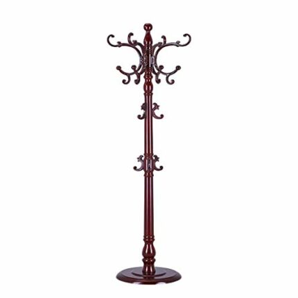 KRHINO Clothes rack and hat rack Coat rack solid wood floor-standing hangers bedroom coat rack home hanging bag rack Suitable for living room