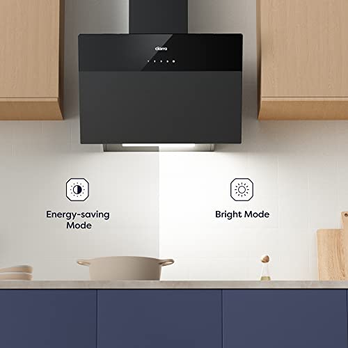 CIARRA CBCF6736H A++ Touch Control Angled Cooker Hood 60cm 4-Speed with Booster Function Chimney Vent Hood with Dimmable LED Lights Recirculating