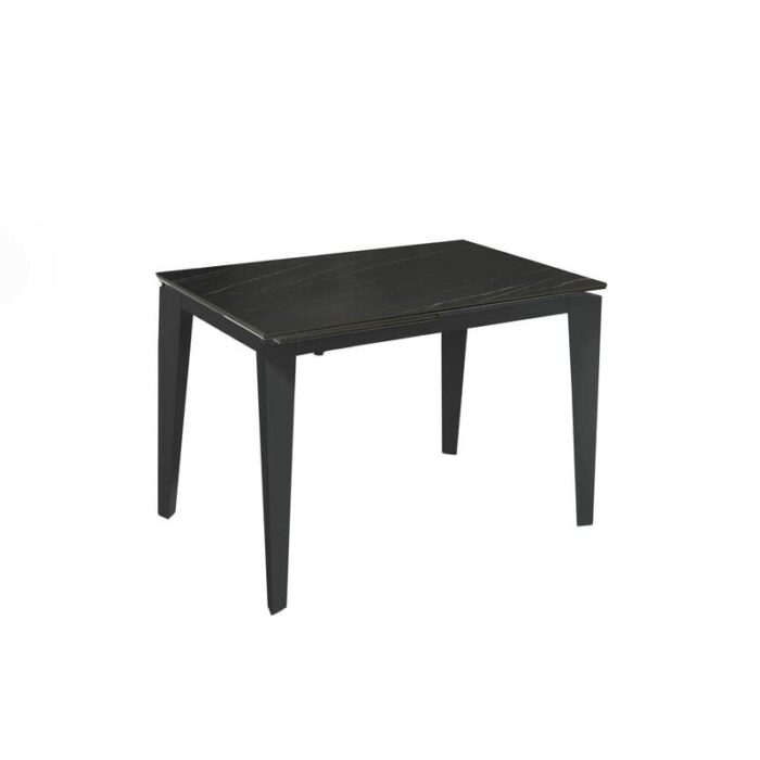 SOLOLED Extending Table from 120 cm to 170 cm Modern Dining Room with an Extension Ceramic Top on Tempered Glass and Metal Legs Width 80 cm for 6