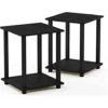 Furinno Simplistic 2-Pack End Table, Side Table, Nightstand, Columbia Walnut/Black