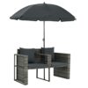WODMB Garden Bed with Parasol Poly Rattan Outdoor Patio Daybed Sun Bathing (Color : A, Size : One size)
