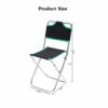 ZHHAOXINFC Portable Folding Stool with Back, Aluminum Mini Fishing Chair Small Stool Seat Heavy Duty Foldable Lightweight for Backpacking Hiking