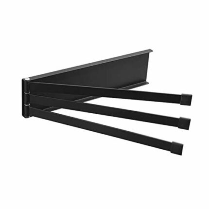 N/A Punch Free Aluminum Towel Rack Wall Mounted Folding Bar Kitchen Bathroom Rotatable Hanger Holder