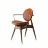 LUKEO Simple Dining Chair Solid Wood Designer Hotel Chair Restaurant Relax Armchair Home Furniture