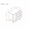 FGHOEV Bedside table with 3 drawers and multi-purpose storage shelf for home furniture