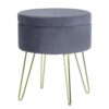 Hodge and Hodge Aria Storage Footstool Footrest Velvet Home Accessory - Light Pink Crush