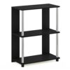 Furinno Simple Design 3-Tier Bookcase/Bookshelf/Display Rack with Stainless Steel Tubes, Engineered Wood, Americano, 60.2(W) x 37.1(D) x 58.9(H)