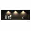 Bernkot Stainless Steel Shower Niche 36" X 12" Matte Black with Round Led Light No Tile Needed Wall Niche Recessed Shower Shelf for Bathroom Over