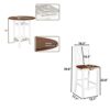 WALNUT Farmhouse 5 Piece Round Counter Height Kitchen Dining Table Set W/Storage Shelf Glass Shelf 4 Back Dining Chairs