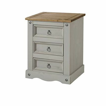 Core Products, Corona Grey 3 Drawer Bedside Cabinet