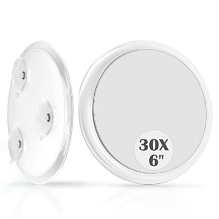 MIYADIVA Magnifying Mirror,30X Magnifying Mirror with Suction Cups,Magnifying Makeup Mirror,30X Travel Magnifying Mirror,Suitable for bedroom,bat
