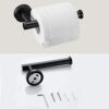 Stainless Steel Black Towel Ring and Toilet Paper Holder, 2 Pcs Bathroom Black Hand Towel Holder Wall Mounted and Towel Ring (Matte Black)