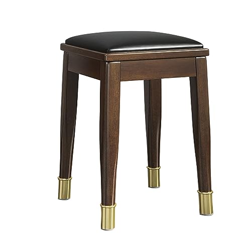 Bar Stools, Solid Wood Saddle Kitchen Stools with PU Leather Cushion Counter Height Barstools with Wooden Base for Kitchen Dining Cafe