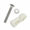 Kissral Toilet Seat Fittings and Fixtures 2pcs Toilet Lid Screws Stainless Steel Top Fixing Hinges Screws Expanding Nylon Nuts White Fixing Bolt