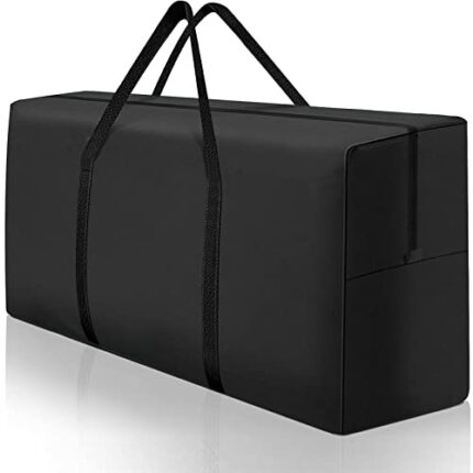 NEOGULY Garden Furniture Cushion Storage Bag Waterproof, Anti-UV Heavy Duty Rip Proof 420D Outdoor Cushion Storage Bags with Carry Handle and Zip