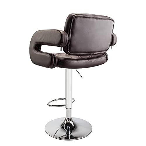 WALNUT 2pcs Adjustable High Type with Disk armrest Square Backrest Button Design Bar Stools Spa Tattoo Massage Salon Furniture