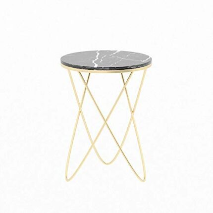 FRDTSG Customized Simple Marble Side Table Nordic Corner Table Living Room Small Coffee Table Bedside Table Sofa Table Iron Mini