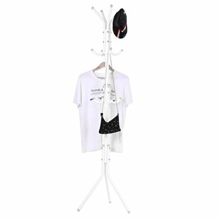 lyrlody Coat Hat Rack,3 Tier Free Standing Metal Coat Rack 12 Hooks Clothes Hangers Standing Hat Garment Rack Tree Stand Jacket Bag Hanger Organi