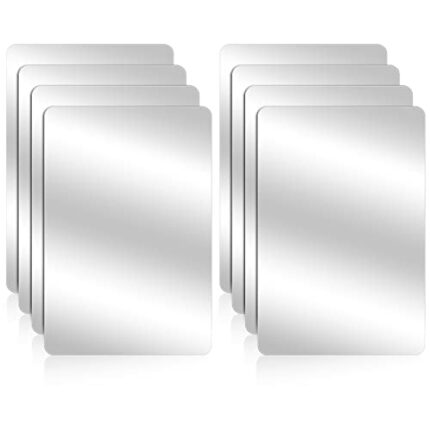 8 Pack Unbreakable Plastic Mirror, Acrylic Sheet Double-Sided Protective Film Locker Craft Mirror with Round Corners, Safety Shatter Proof Mirror